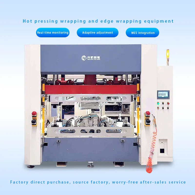 Hot press edge wrapping and covering equipment