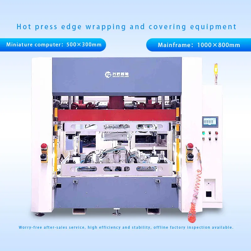 Hot press edge wrapping and covering equipment